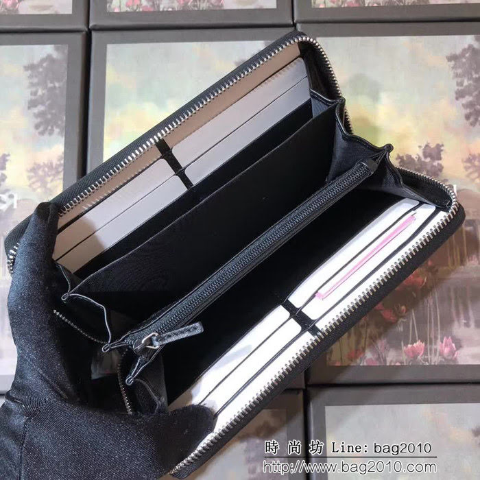 GUCCI古馳 最火爆款 官網同步 G家蜜蜂圖案拉鏈包系列 男士長錢包 451273 蜜蜂克PVC WTG2040